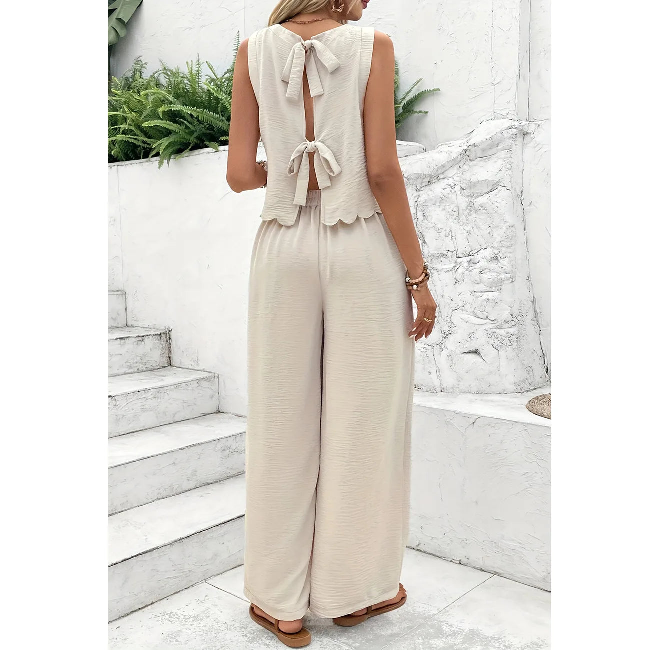 2025 Women’s Summer 2-Piece Set – Sleeveless Tank Top & Casual Long Pants | Lightweight & Stylish Outfit