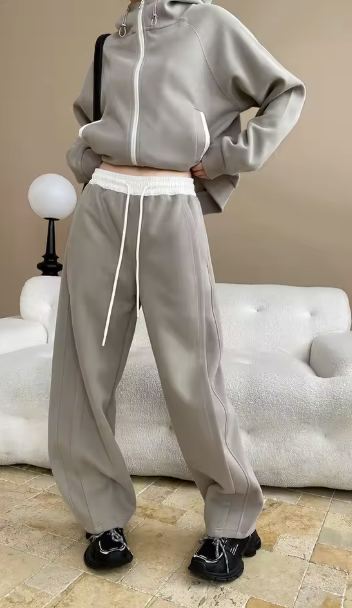 Women’s Casual Tracksuit Set 2025 – Hoodie & High Waist Loose Pants | Comfy 2-Piece Lounge Outfit